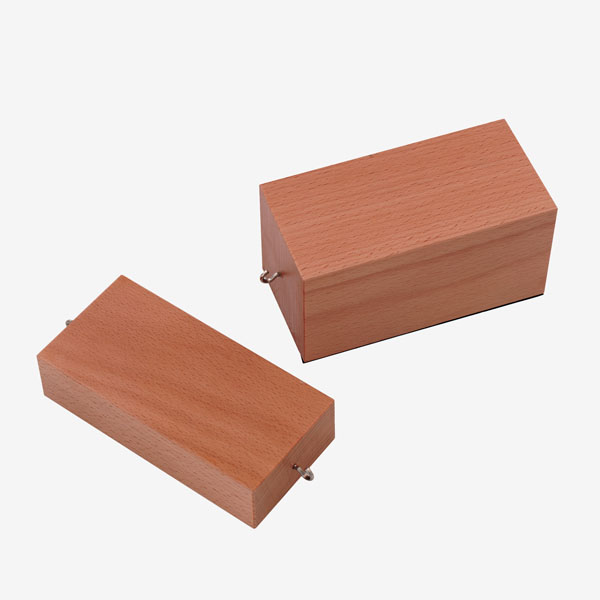 Blocs en bois pour l'étude des frottements, paire 