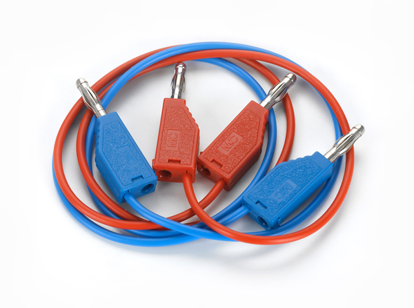Câbles d'expérimentation 19 A, 50 cm, rouge/bleu, paire