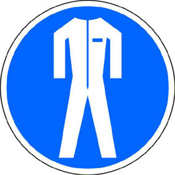Gebotsschild: Schutzkleidung tragen