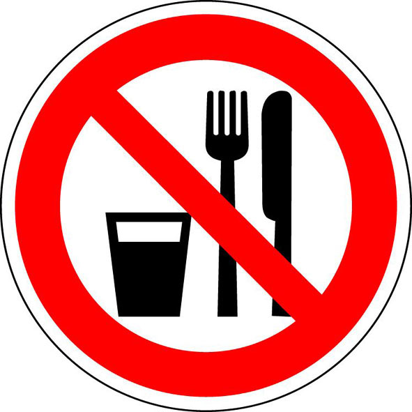 Panneau d'interdiction de manger et de boire
