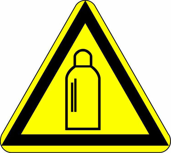 Panneau d'avertissement : bouteilles de gaz