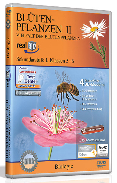 DVD : plantes à fleurs II - Diversité des plantes à fleurs - Logiciel real3D
