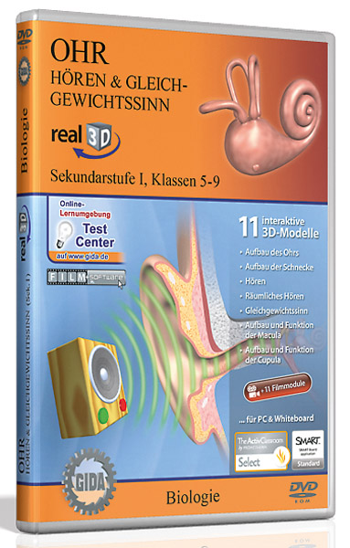 DVD : oreille - Audition et sens de l'équilibre - Logiciel real3D