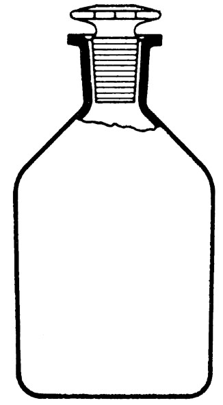 Flacon cylindro-cônique en verre brun, 250 ml, col étroit, bouchon en verre