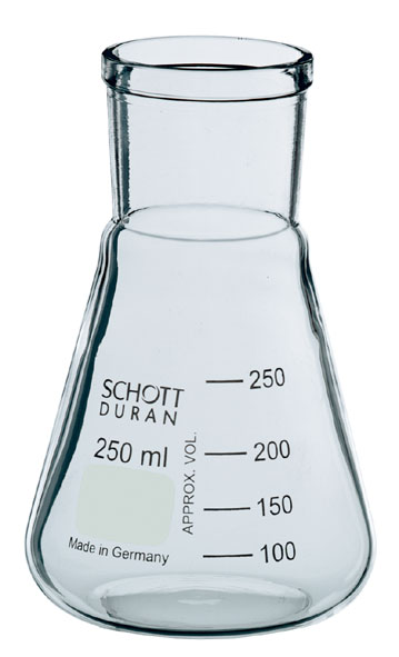 Fiole Erlenmeyer, 500 ml, col large, Ø int. du col 45