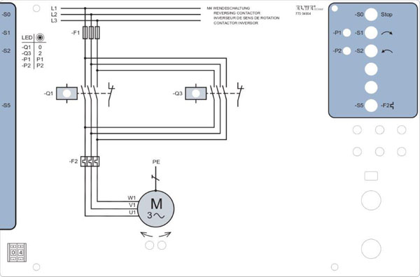 Masque M4 Circuit d'inversion de sens de rotation du moteur
