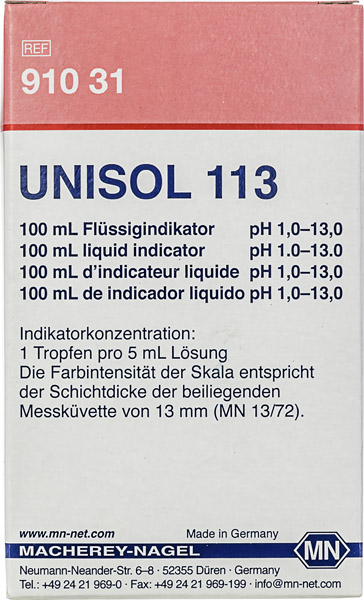 Indicateur liquide UNISOL de pH 1,0 à 13,0