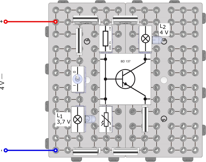 Transistor commandé par la lumière I, barrière lumineuse