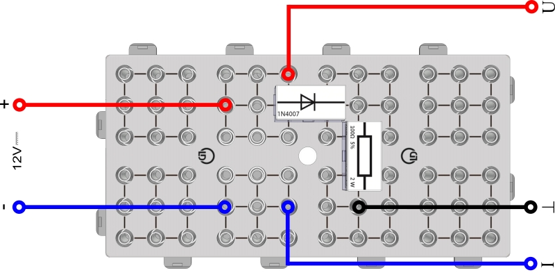 Protection contre l'inversion de polarité par diodes - Numérique